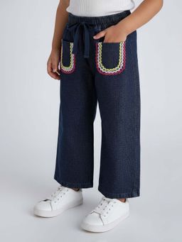 Hopscotch - Rainbow Crochet Cotton Denim Jeans