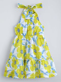 Hopscotch - Floral Halter Neck Tiered Dress