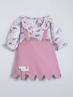 Hopscotch - Ruffled Scalloped Dress with T-shirt