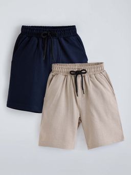 Hopscotch - Multicolor Cotton Solid Mid Waist Shorts