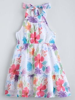 Hopscotch - Floral Halter Neck Tiered Dress