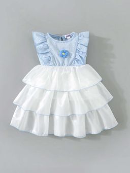 Hopscotch - Ruffled Floral Applique Dress