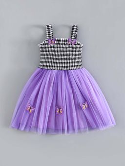 Hopscotch - Butterfly Applique Smocked Casual Dress