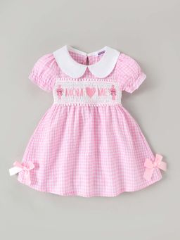 Hopscotch - Bow Applique Peter Pan Collar Dress