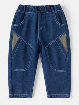 Hopscotch - Blue Cut and Sew Elastic Denim Jeans