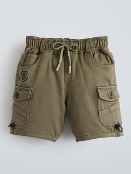 Hopscotch - Brown Mid Waist Shorts With Cargo Pocket