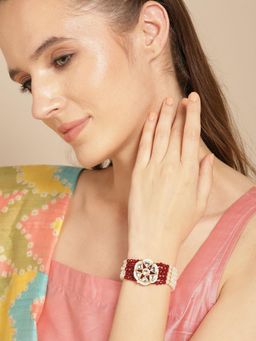 Gahan - Womens Maroon Stylish Kundan Bracelet