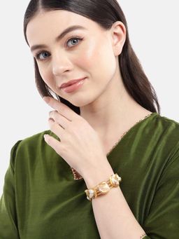 Gahan - Womens Gold-Plated Pearl Adjustable Kada Bracelet