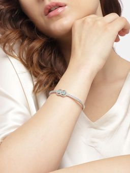 Gahan - Womens Mint American Diamond Silver Plated Bangle Style Bracelet