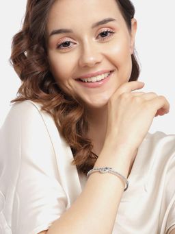 Gahan - Womens Purple American Diamond Silver Plated Bangle Style Bracelet