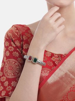 Gahan - Womens Multi-Color American Diamond Gold Plated Bangle Style Bracelet