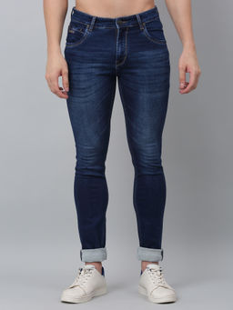 Cantabil - Mens Dark Navy Blue Solid Jeans