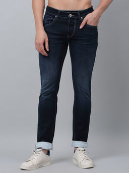 Cantabil - Mens Navy Blue Solid Jeans