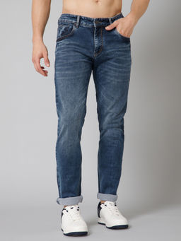 Cantabil - Mens Blue Solid Jeans