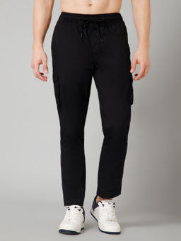 Cantabil - Mens Black Solid Lower Trackpant