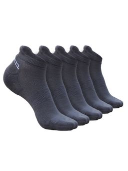 Heelium - Bamboo Ankle Socks-FreeSize UK7-11,5 Pairs,Grey,Anti dour,Anti Blister (Pack of 5)