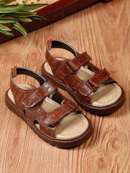 Tiny Bugs - Boys Casual Velcro Sandals - Brown