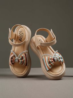Tiny Bugs - Girls Bow Embellished Sandals - Multi-color