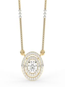 Avira Diamonds - Round Double Halo Pendant Chain