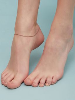 Zavya - Serene Rose Gold Plated Snake 925 Sterling Silver Chain Anklet (Single Piece)