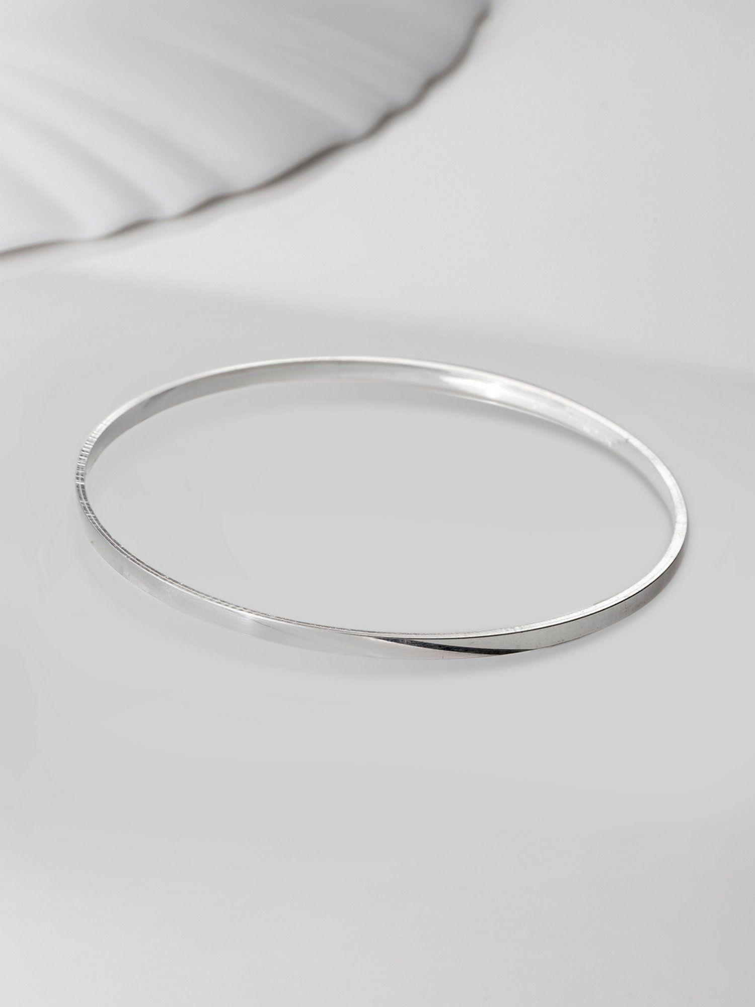 Buy Zavya Sleek 925 Sterling Silver Bangles (Single Piece) Online