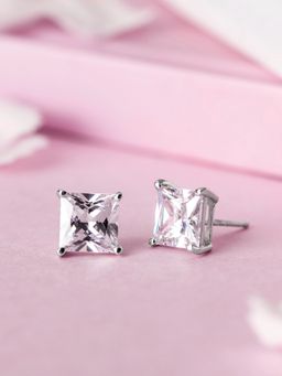 Zavya - Sparkling Brilliance 925 Sterling Silver Stud Earrings with Cubic Zirconia