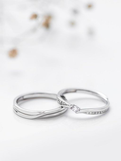 Zavya Minimal CZ 925 Sterling Silver Couple Ring