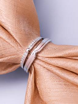 Zavya - Elegant CZ 925 Sterling Silver Couple Ring (Adjustable)