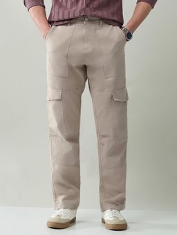 AD By Arvind - Solid Regular Fit Cargo Pocket Trouser
