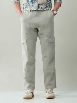 AD By Arvind - Solid Regular Fit Cargo Pocket Trouser