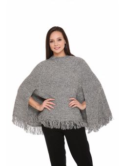 TWENTY ME - Womens Grey Colour Poncho