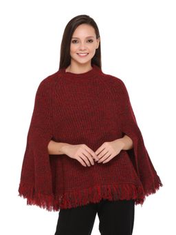 TWENTY ME - Womens Maroon Colour Poncho