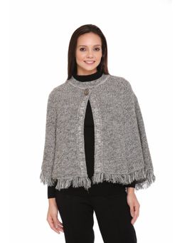 TWENTY ME - Womens Grey Colour Poncho
