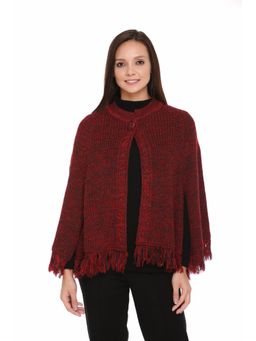 TWENTY ME - Womens Maroon Colour Poncho