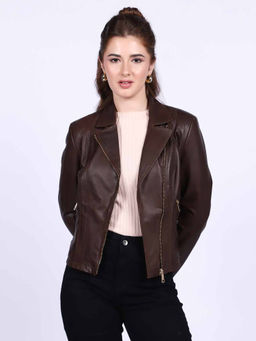 Saint G - Ginevra Brown Leather Women Jackets