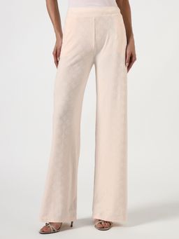 Guess - Womens Solid Wide Leg High-Rise Regular Fit Flat-Front Trousers