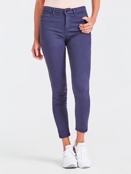 Guess - Womens Solid High-Rise Skinny Flat-Front Trousers