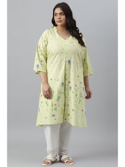 W - Green Floral Kurta