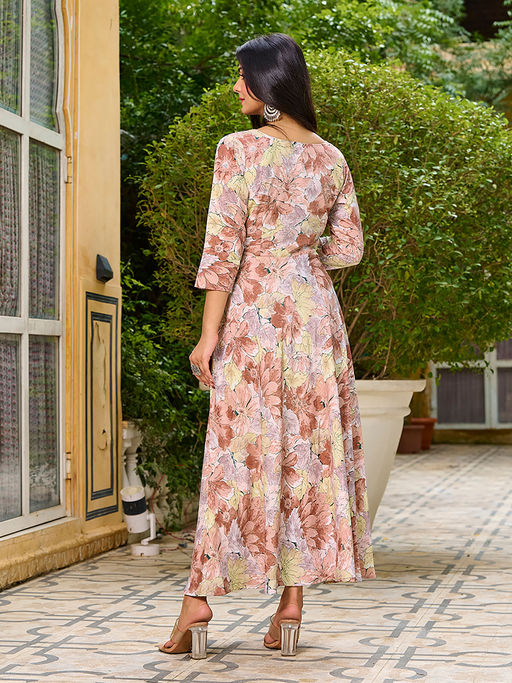ethnic pink dress Pink Ethnic Motif Printed Viscose Short Dress With Doris