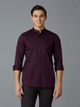 Reid & Taylor - Men Wine Solid Casual Shirt