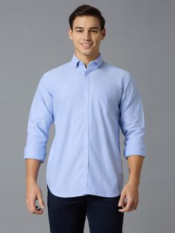 Reid & Taylor - Men Blue Solid Casual Shirt