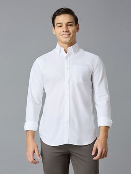 Reid & Taylor - Men White Solid Casual Shirt