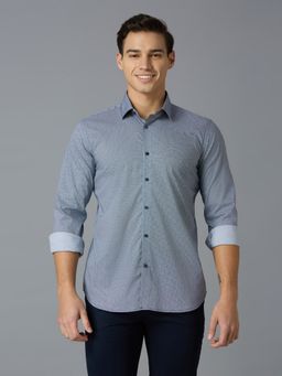 Reid & Taylor - Men Blue Printed Casual Shirt