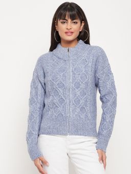 Madame - Self Design Blue Sweater