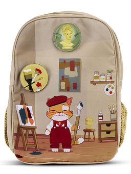 Filli & Me - Beige Polyester Printed Paints a Picture School Backpack
