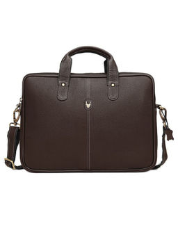 WILDHORN - Brown Leather Laptop Messenger Bag for Men| Padded Laptop Compartment |Office Bag