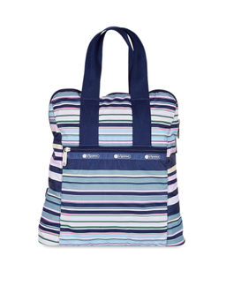 LeSportsac - BEACH STRIPE White & Blue Color Soft Medium Size Backpack - 8240.D828