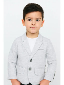 Bloom Up - Beige Solid Cotton Blend Regular Fit Blazer