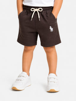 Bloom Up - Brown Solid Cotton Blend Regular Fit Shorts