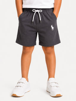 Bloom Up - Charcoal Solid Cotton Blend Regular Fit Shorts